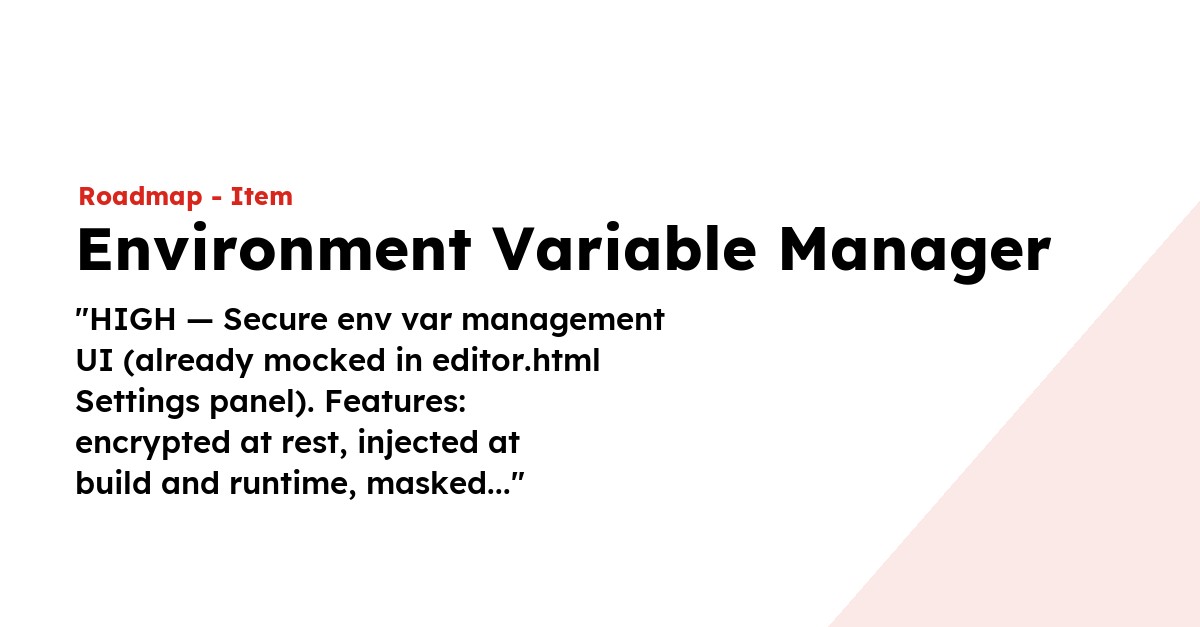 Environment Variable Manager - LaraCopilot
