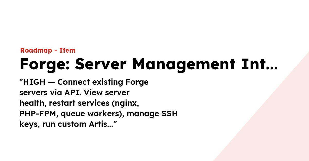 Forge: Server Management Integration - LaraCopilot