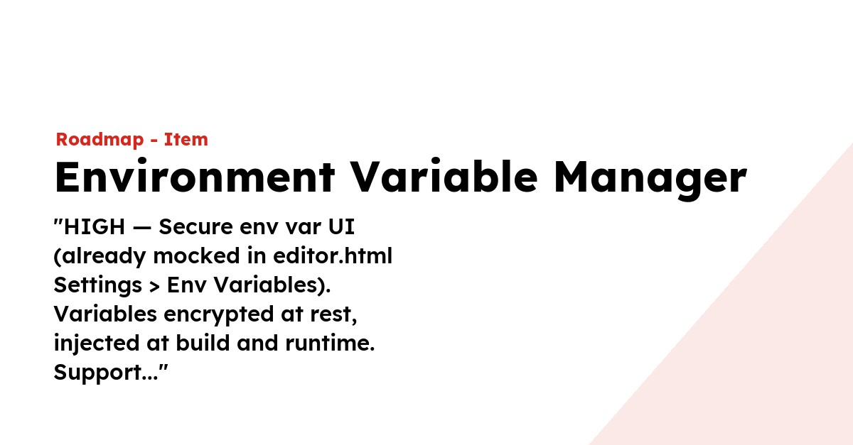 Environment Variable Manager - LaraCopilot
