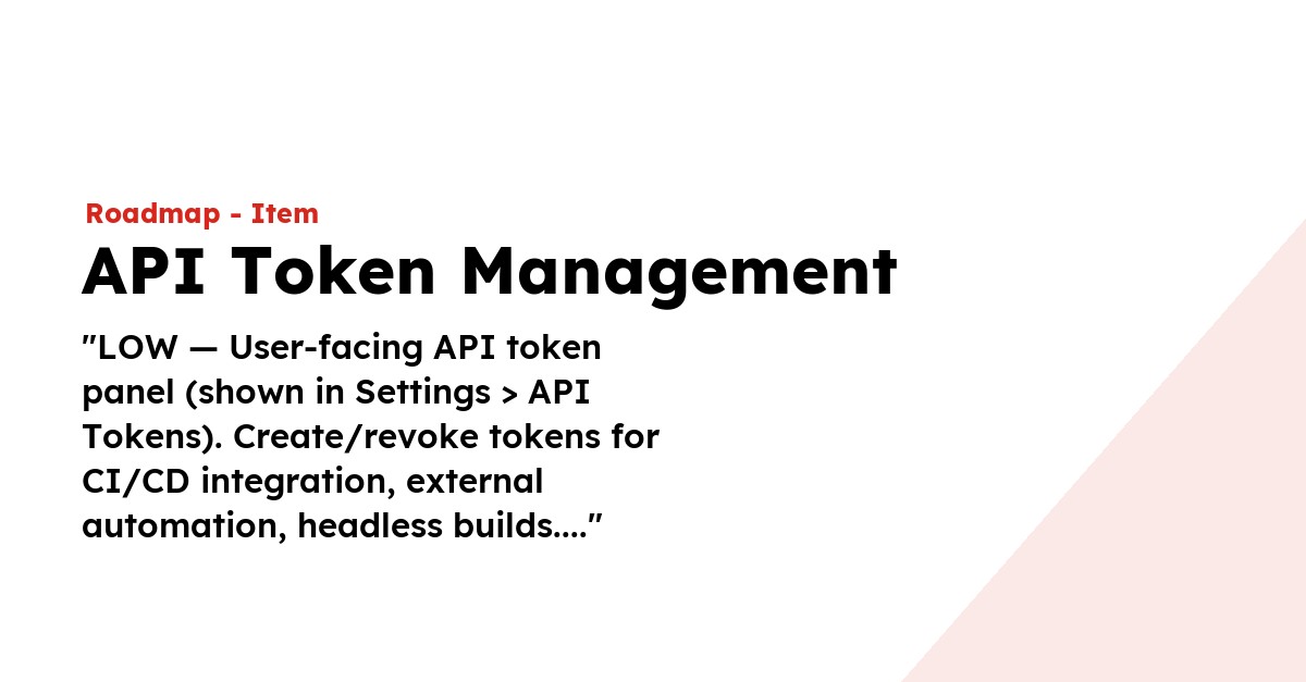 API Token Management - LaraCopilot